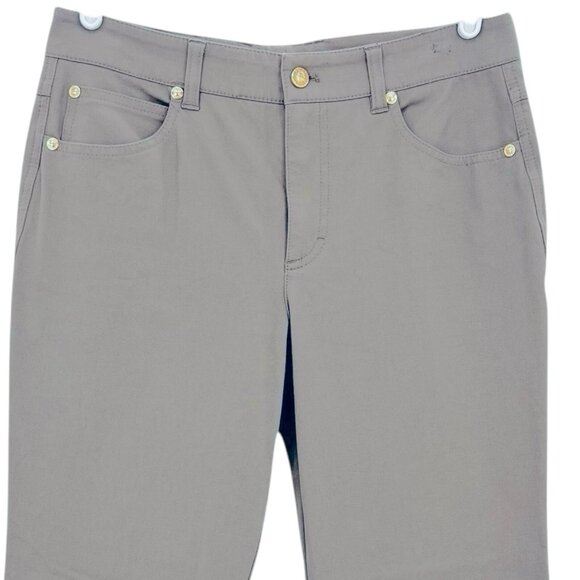 ESCADA Women's Light Brown Stretch Cropped Pants Sz 30x27 Straight Leg Mid Rise - Picture 3 of 15